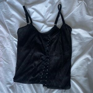 Black lace dew unif corset top